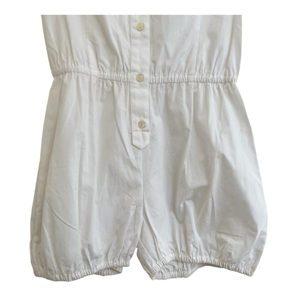 Fiorucci White button down elastic waist romper size 40 IT/4 US NWT Cotton - Picture 4 of 11